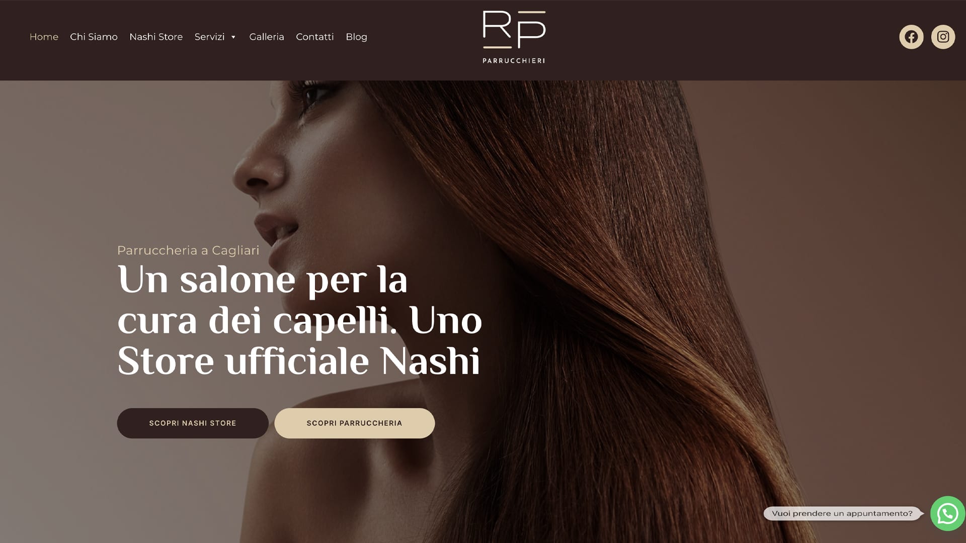 Realizzazione sito web parruccheria cagliari - RP Parrucchieri