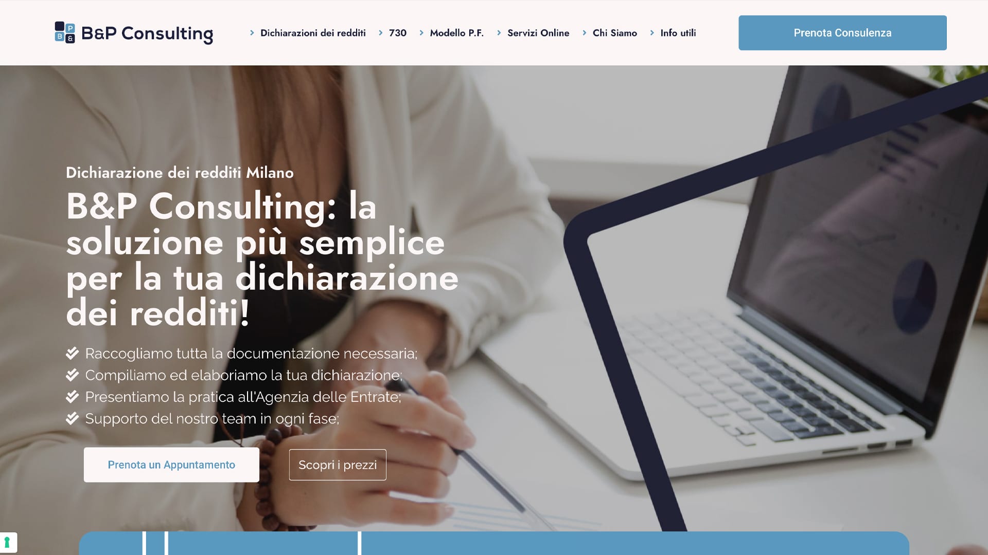 B&P Consulting Landing Page Milano